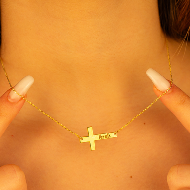 Cross + Name Necklace